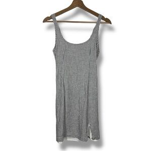 Abercrombie and Fitch Linen Blend Black and White Checkered Mini Dress